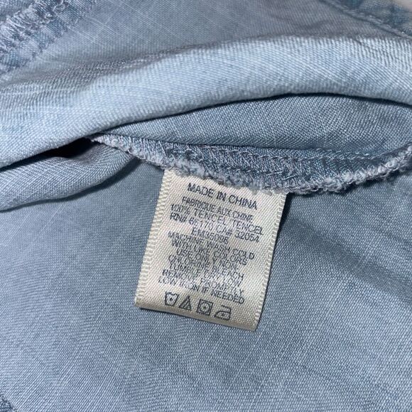 Cloth & Stone Western Style Tencel Chambray Denim Style Button Down Shirt Blue X - Picture 11 of 12